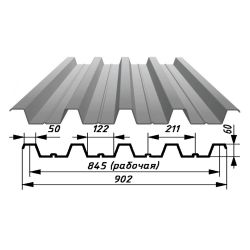 Профнастил   60 оцинк 0,70х902мм