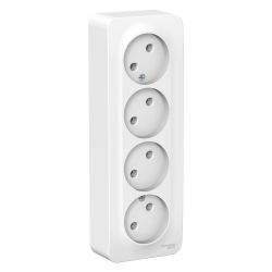 Розетка 4-ая о/п б/з SCHNEIDER ELECTRIC BLANCA Белый