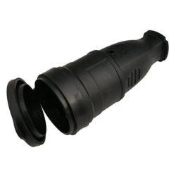 Штепсельный разъём с/з каучук с крышкой  GENERAL