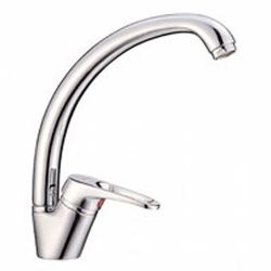 Смеситель для кухни 35 карт.  LEDEME  с бок. ручкой, литой излив