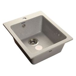 Мойка иск мрамор накладная 430 х 510 х 200мм серый PRACTIK  GRANFEST