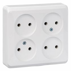 Розетка 4-ая о/п б/з SCHNEIDER ELECTRIC Этюд белый