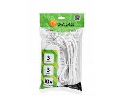 Удлинитель 3 местный  3 метра  10А, б/з  1-2.SALE