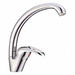 Смеситель для кухни 35 карт.  LEDEME  с бок. ручкой, литой излив