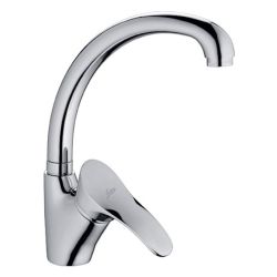 Смеситель для кухни 40 карт.  LEDEME  с бок. ручкой, литой излив