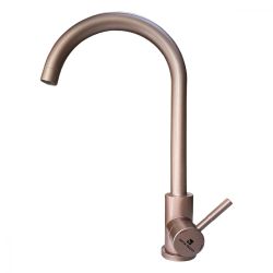 Смеситель для кухни 35 карт.  GOTA ROCIO MARSIMAS с бок. ручкой, R-излив, нерж, розовое золото