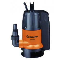 Насос дренажный ДН-  900 (258л.м., глубина 8м, напор 8м, д.ч.35мм, 900Вт) ВИХРЬ