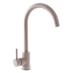 Смеситель для кухни 35 карт.  АНТЕЙ БУЛАТ  с бок. ручкой, нерж, бежевый