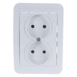 Розетка 2-ая с/п б/з CLASSICO IN HOME белый