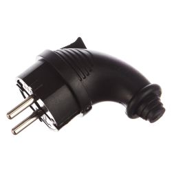 Вилка с/з угловая каучук, 16А  UNIVERSAL