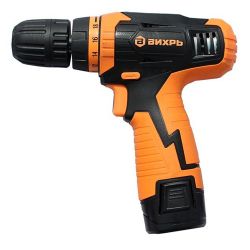 Шуруповерт акк. ВИХРЬ ДА-12Л-2К (напр.12В,2-Li акк,макс.крут.момент 22Нм,емкость акк.1.3Ач)  