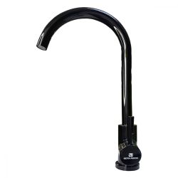 Смеситель для кухни 35 карт.  GOTA ROCIO MARSIMAS с бок. ручкой, R-излив, нерж, черный глянец