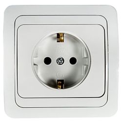 Розетка 1-ая с/п с/з CLASSICO ASD белый