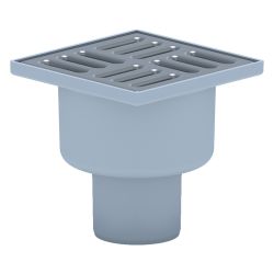 Трап   50 прямой нерж. 100х100мм гидрозатвор  АНИПЛАСТ