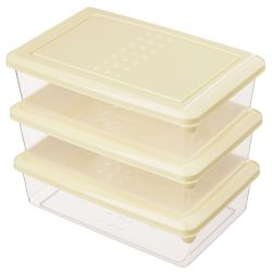 Емкость для хранения продуктов набор 3шт 0,75л прямоугольная  ASTI