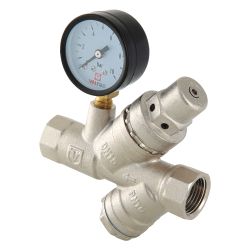 Клапан подпиточный 1/2" с манометром, фильтром 2,5-5,0 бар  VALTEC