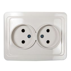 Розетка 2-ая с/п б/з CLASSICO ASD белый
