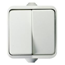 Выключатель 2кл.о/п  ACQUA белый  IN HOME IP44