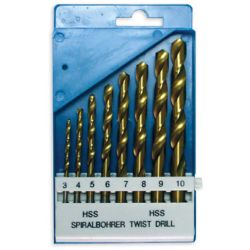 Набор сверл по металлу HSS (3-10мм) 8шт  888 нитрид титана