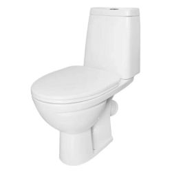 Унитаз белый МАРС КОМФОРТ компакт, сиденье дюропласт, микролифт, безободковый 342х640х765  SANITA