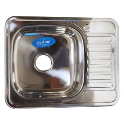 Мойка нерж врезная 500 х 650 х 180мм 0,8 левая выпуск 3 1/2"  MIXLINE
