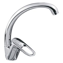 Смеситель для кухни 40 карт.  LEDEME  с бок. ручкой, литой излив