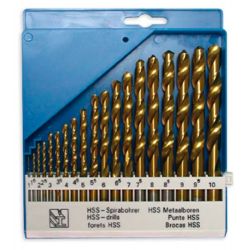 Набор сверл по металлу HSS (1-10мм) 19шт  888 нитрид титана