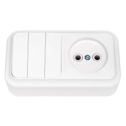 Блок о/п (розетка б/з, 3-ой выключатель)