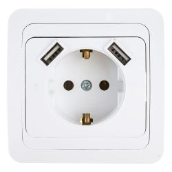 Розетка 1-ая с/п с/з CLASSICO с USB IN HOME белый