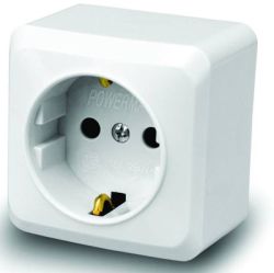 Розетка 1-ая о/п с/з POWERMAN Fazenda белый