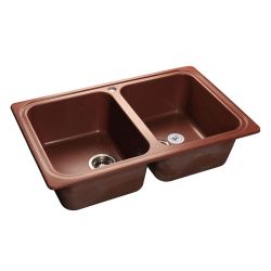 Мойка иск мрамор накладная 786 х 500 х 200мм красный марс STANDART  GRANFEST