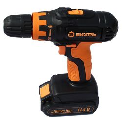 Шуруповерт акк. ВИХРЬ ДА-14,4Л-2К (напр.14.4В,2-Li акк,макс.крут.момент 26Нм,емкость акк.1.3Ач)  