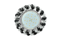 Светильник GX53 H4 220V 56*120 хром-прозрачный/черный  ECOLA