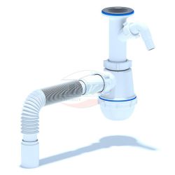 Сифон 40  АНИПЛАСТ нерж. с носом и  гофрой 40х40-50