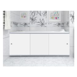 Экран под ванну 1,5 м  с алюм. рамой Белый Премиум А  МЕТАКАМ