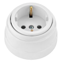 Розетка 1-ая о/п с/з Bylectrica Ретро белый