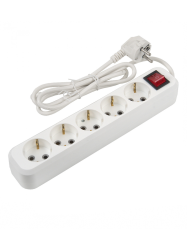 Удлинитель 5 местный  5 метров с выкл  16А, с/з (ПВС 3х1)  GENERAL