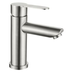 Смеситель для умывальника 35 карт.  LEDEME на гайке, нерж, сатин