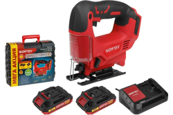 Лобзик аккумуляторный  WORTEX  CJS 6529  (18В, 2акк х 2.0Ач, глубина пропила 65мм,1.45кг)