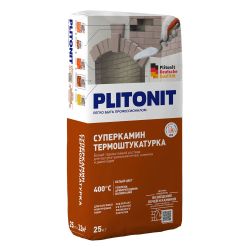 Штукатурка термостойкая  для отделки печей и каминов Белая 25,0кг PLITONIT СуперКамин