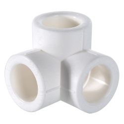 Тройник двухплоскостной 32 PPR белый  VALTEC