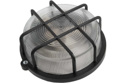 Светильник НПП 03-100-005.04 100Вт круг черный с решеткой IP54  РОНДО 