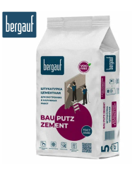 Штукатурка цементная   5,0кг  BERGAUF Bau Putz Zement