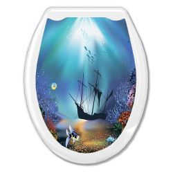 Сиденье для унитаза белое/кораблик  ОКЕАН
