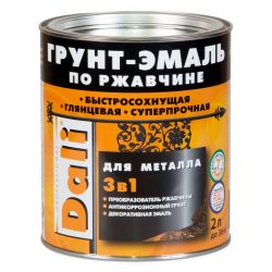 Грунт-эмаль по ржавчине серебристый алюминий   2,0л  RAL9006  DALI