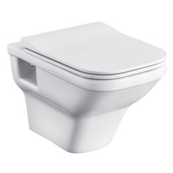 Унитаз подвесной белый ЛАЙН сиденье дюропласт, микролифт 535х345х350  SANTEK