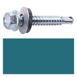Саморез кровельн. металл 5,5х  19 оцинк RAL 5021 (морская волна)