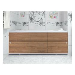 Экран под ванну 1,5 м  с алюм. рамой Орех темный  Премиум А  МЕТАКАМ