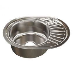 Мойка нерж врезная 450 х 570 х 180мм 0,8 левая выпуск 3 1/2"  MIXLINE