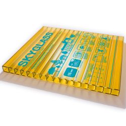 Поликарбонат   4мм желтый 2,1х 6м  КИНПЛАСТ Skyglass (0,60кг/м2) 